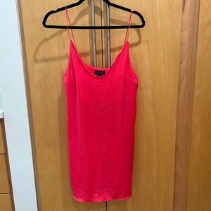Topshop hot pink mini dress scallop detail
